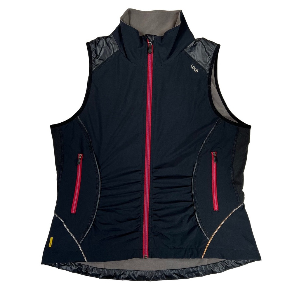 Lole Women's Vest XL Black Full Zip‎ Athletic Outdoor Running Vest